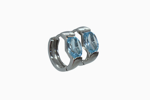 Divya दिव्या | Blauer Topas | Hoop | Silber | Rhodiniert